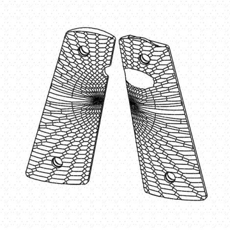 1911 PX™-04 Standard Size - CNC Pistol Grips (Sunrise Pattern, Matte Finish)